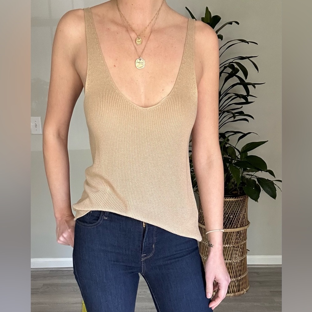 Tan forever21 knit tank top